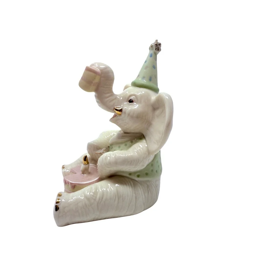 Lenox Celebrate With Cake Elephant Figurine, Birthday Party Theme Bday Gift Idea